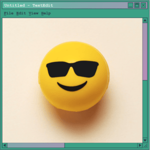A yellow smiling face wearing sunglasses models the 60% face rule for optimized profile pictures.