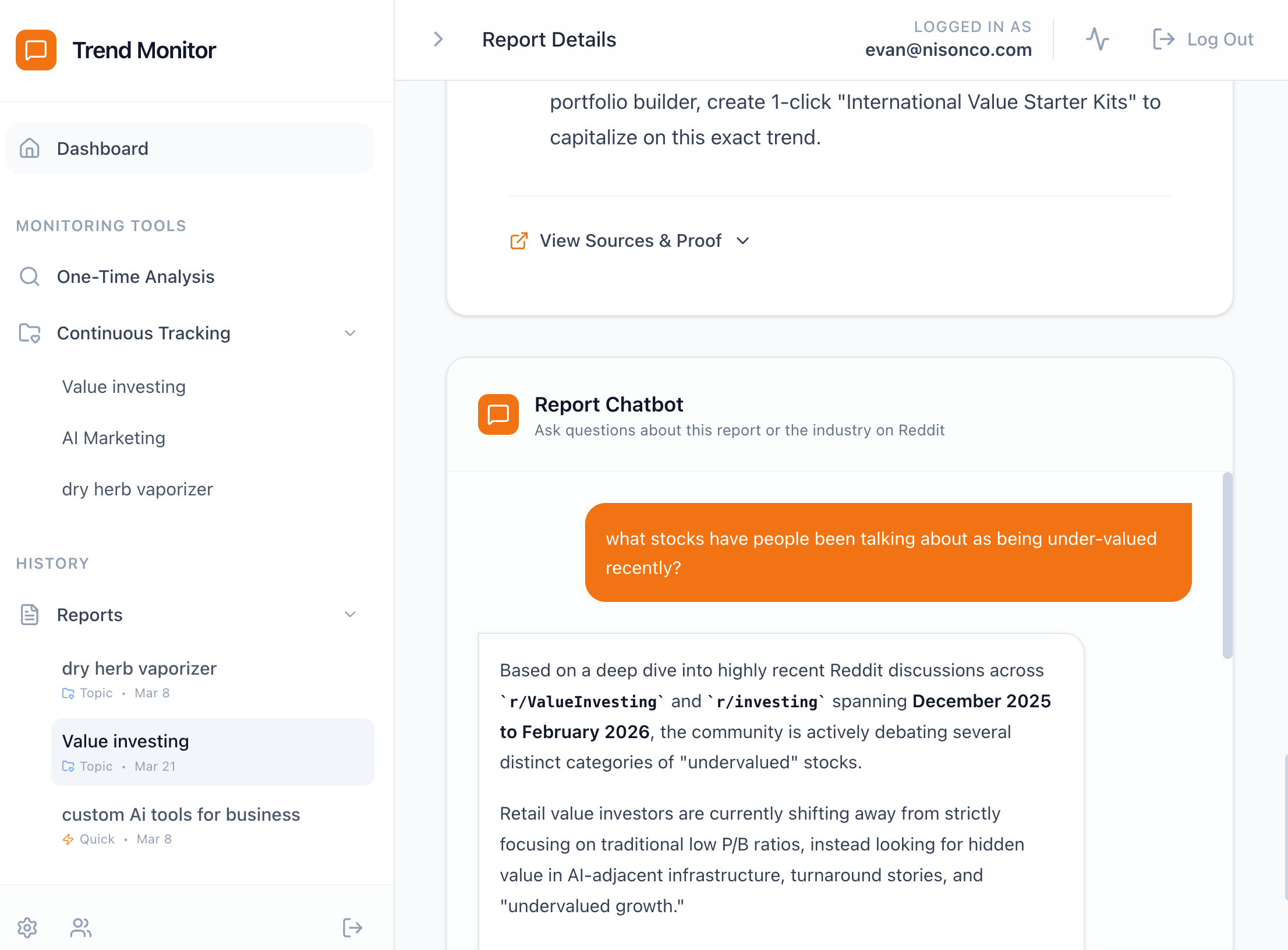 Reddit Trend Monitor screenshot 1