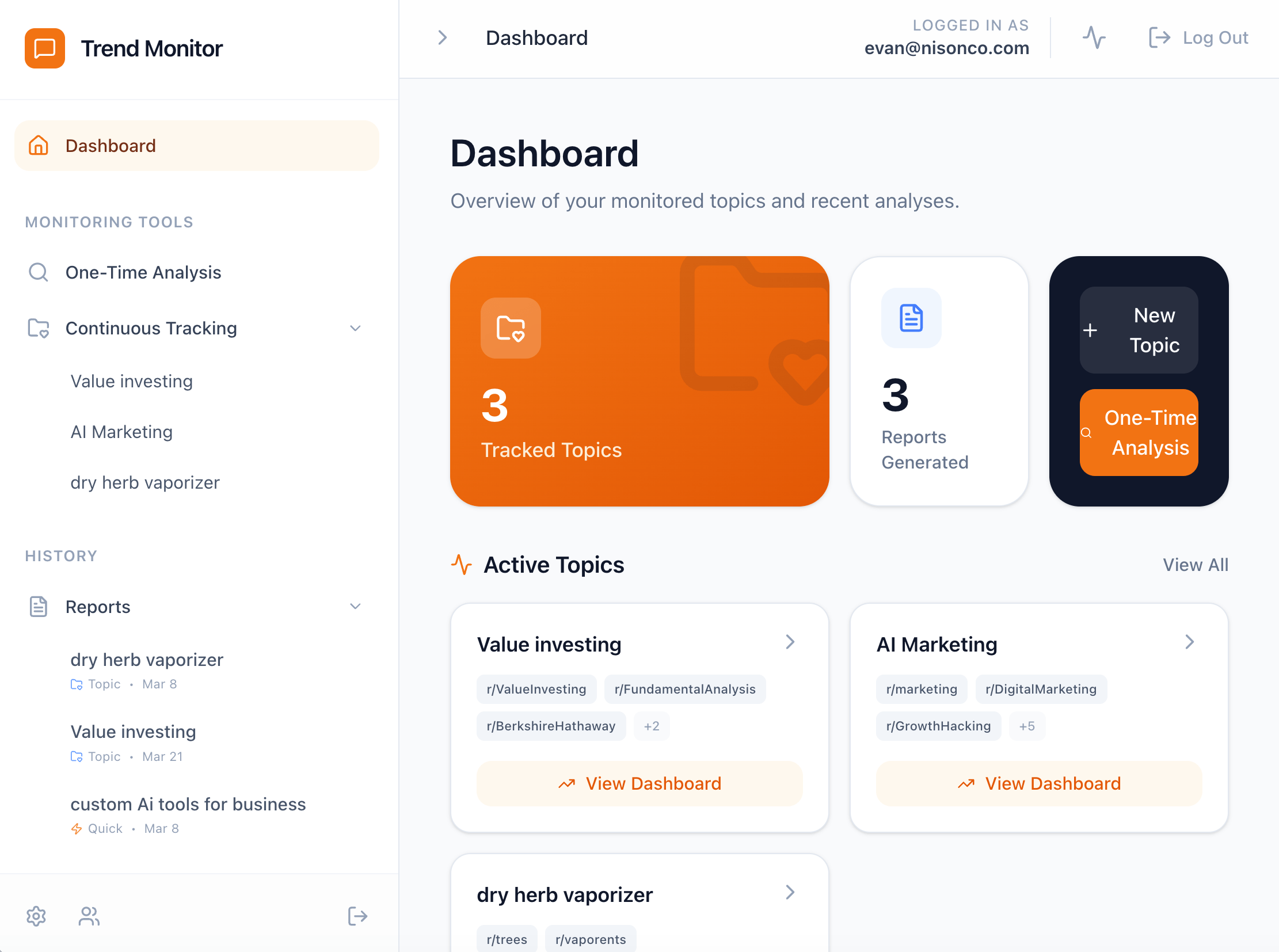 Reddit Trend Monitor screenshot 2
