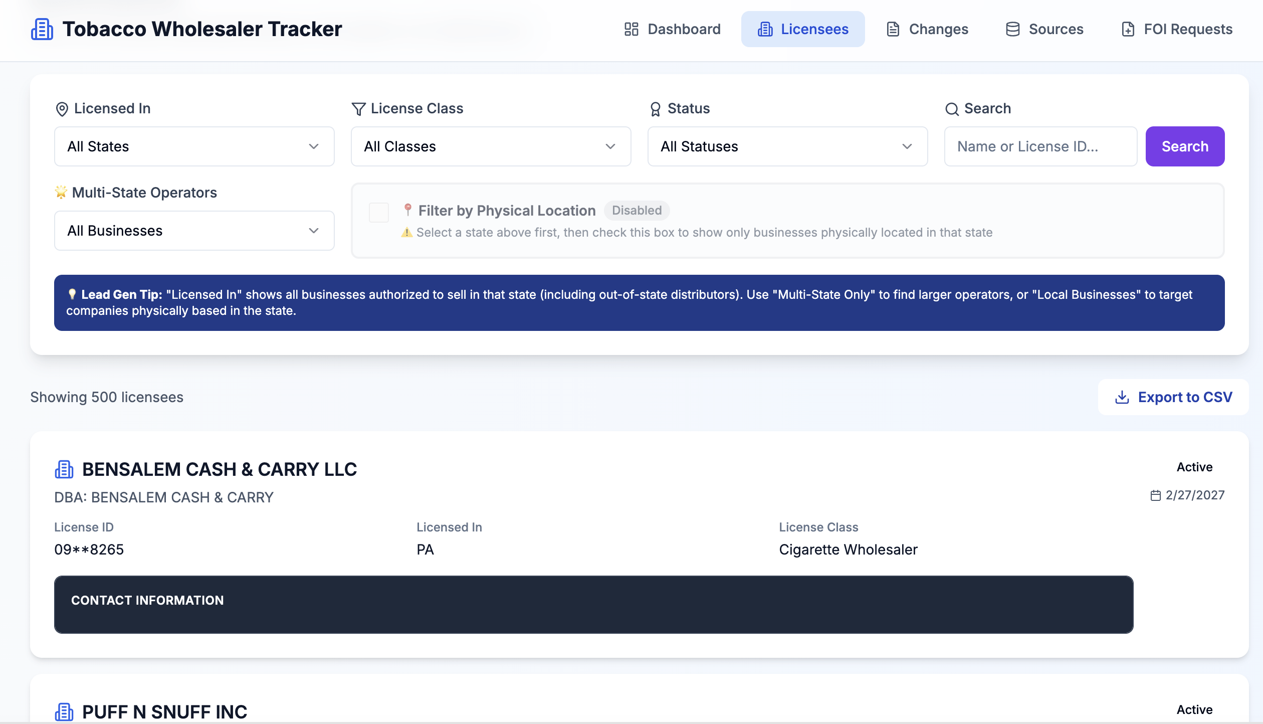 Tobacco Wholesaler Tracker screenshot 1