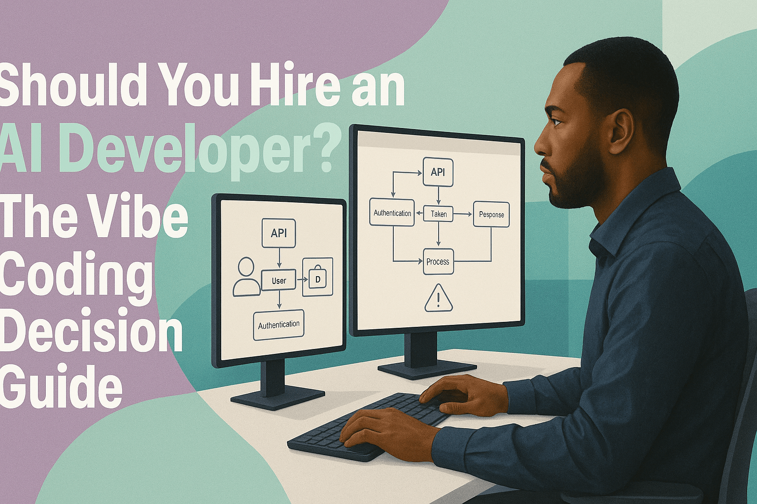 Professional developer analyzing API coding workflows on dual monitors for AI development decision guide