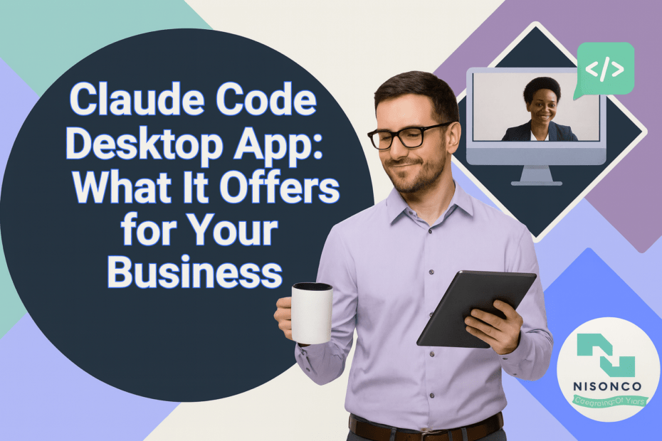 Business professional using the Claude Code desktop app