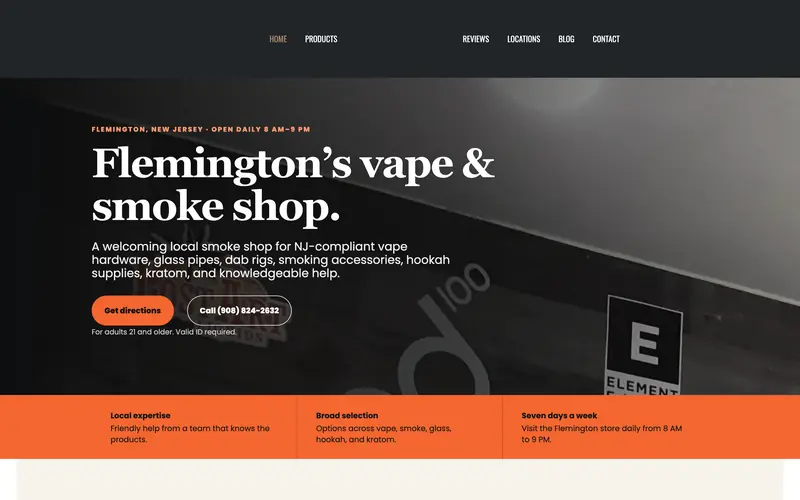 Bloody Good Vape and Smoke shop website screenshot