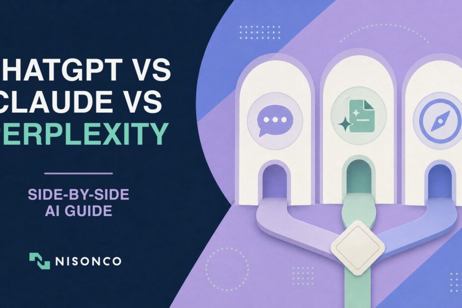 ChatGPT, Claude, and Perplexity side-by-side business comparison