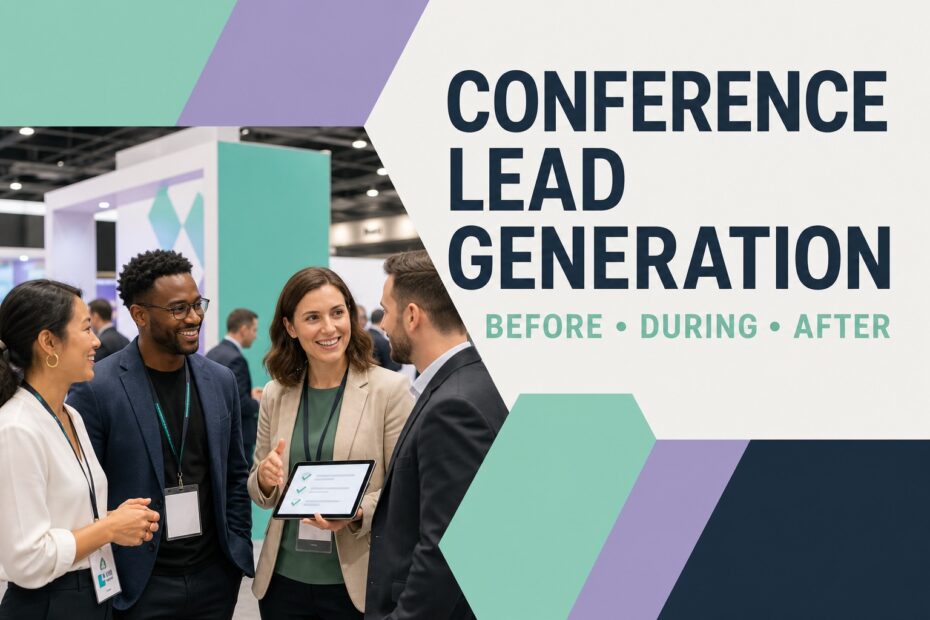 Conference lead generation checklist for planning, capturing context, and following up before, during, and after an event.