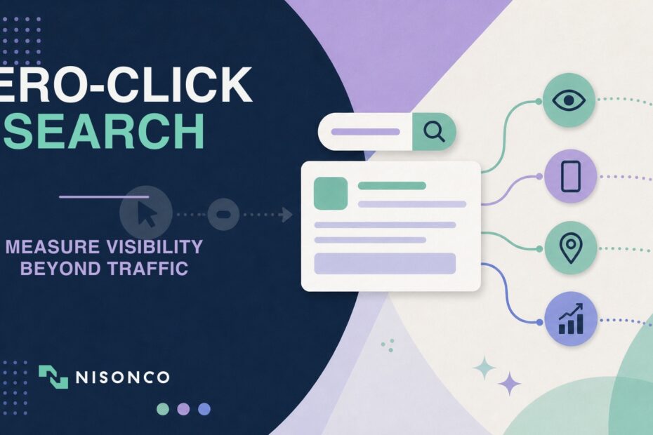 Zero-click search answer branching into visibility and business outcome signals