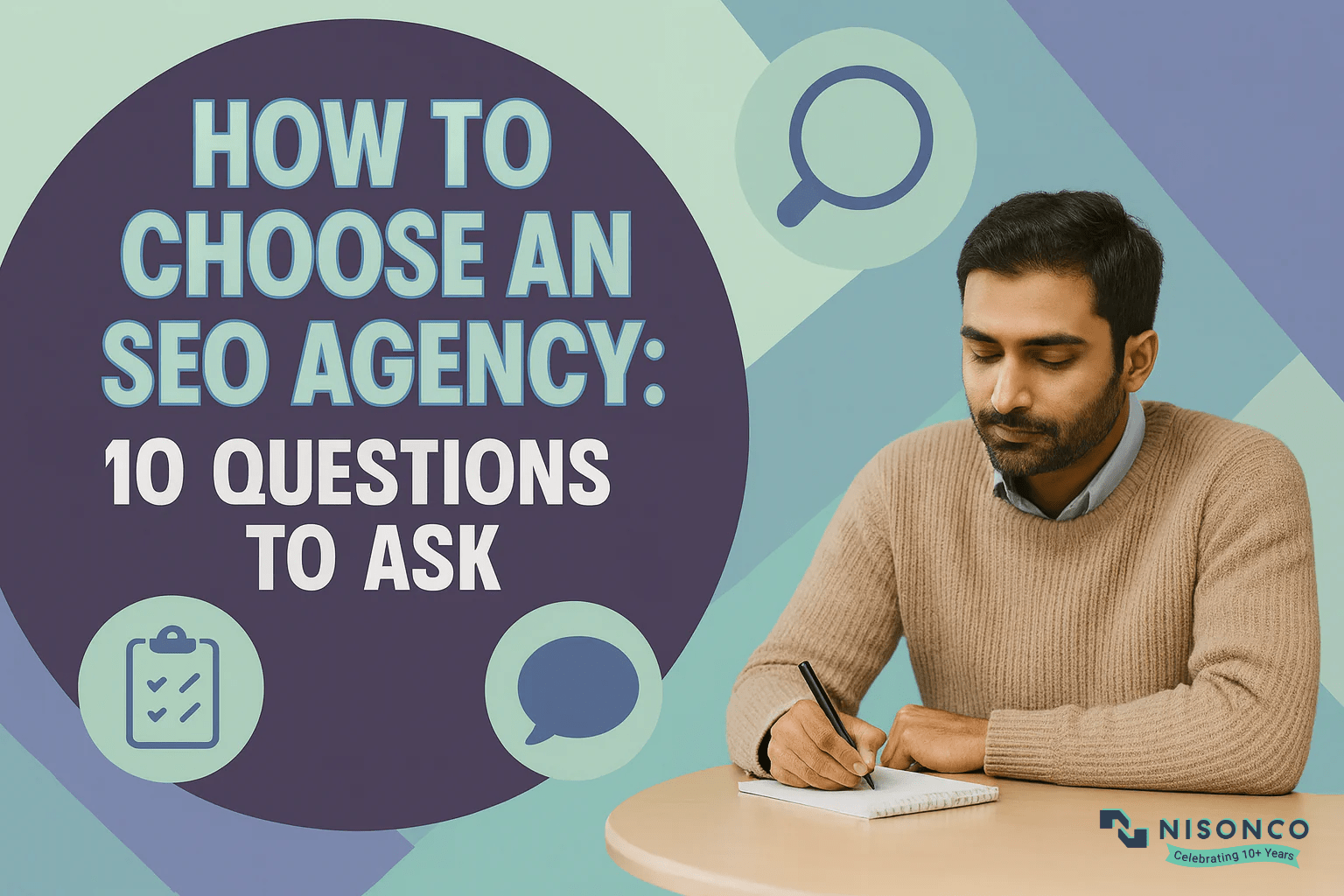 How to choose an SEO agency: business owner taking notes during an agency discovery call