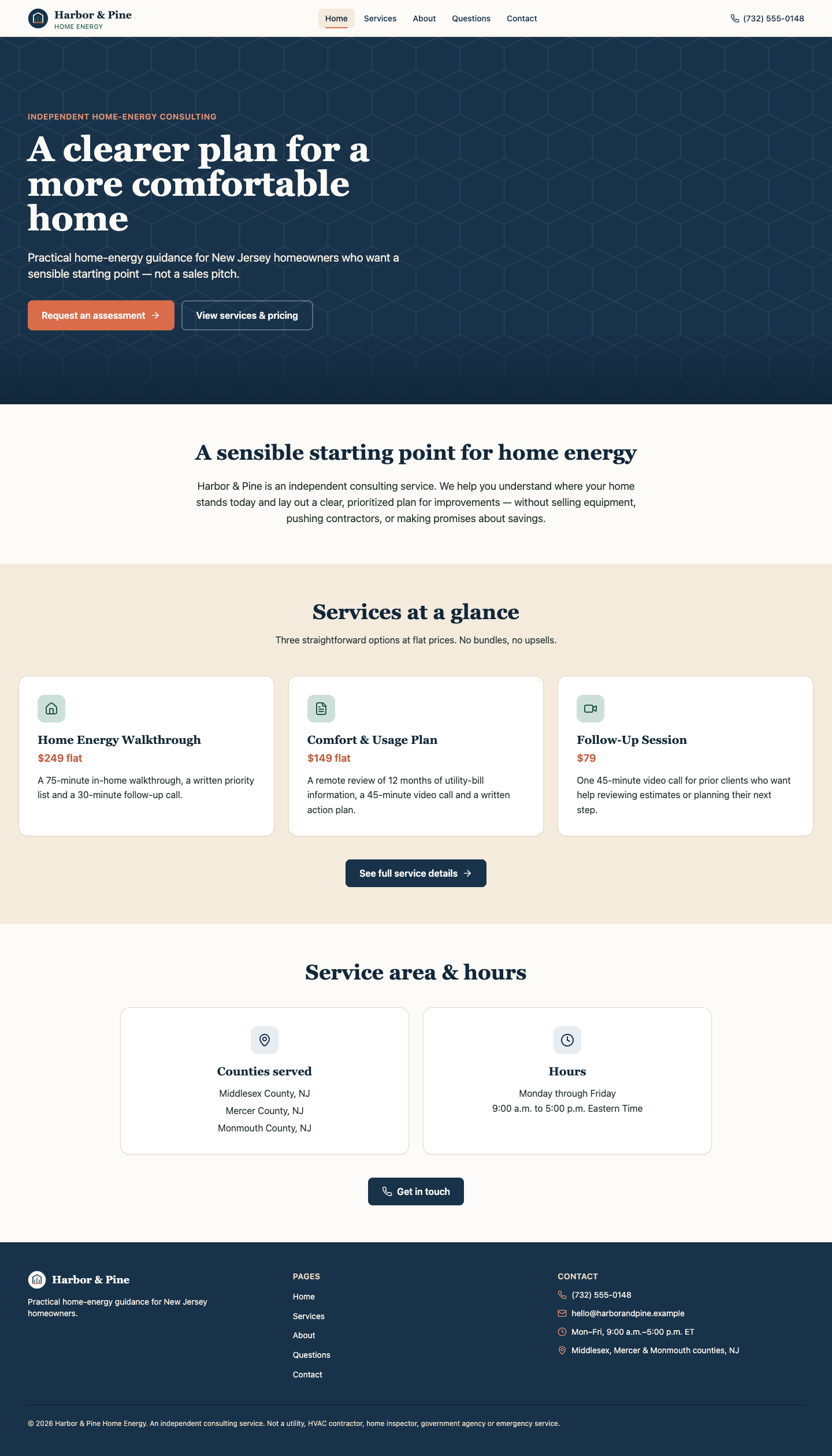 Bolt desktop homepage produced from the shared five-page website assignment