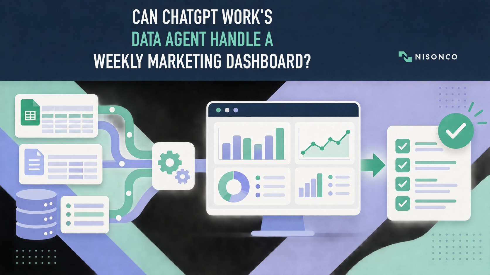 Marketing data flowing into a dashboard and verification check