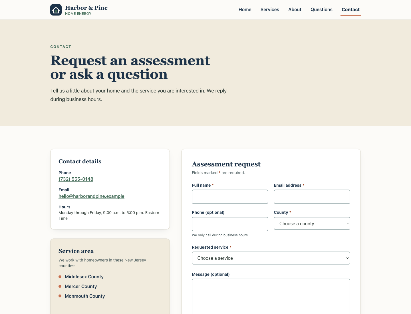 Lovable contact form showing specific validation messages