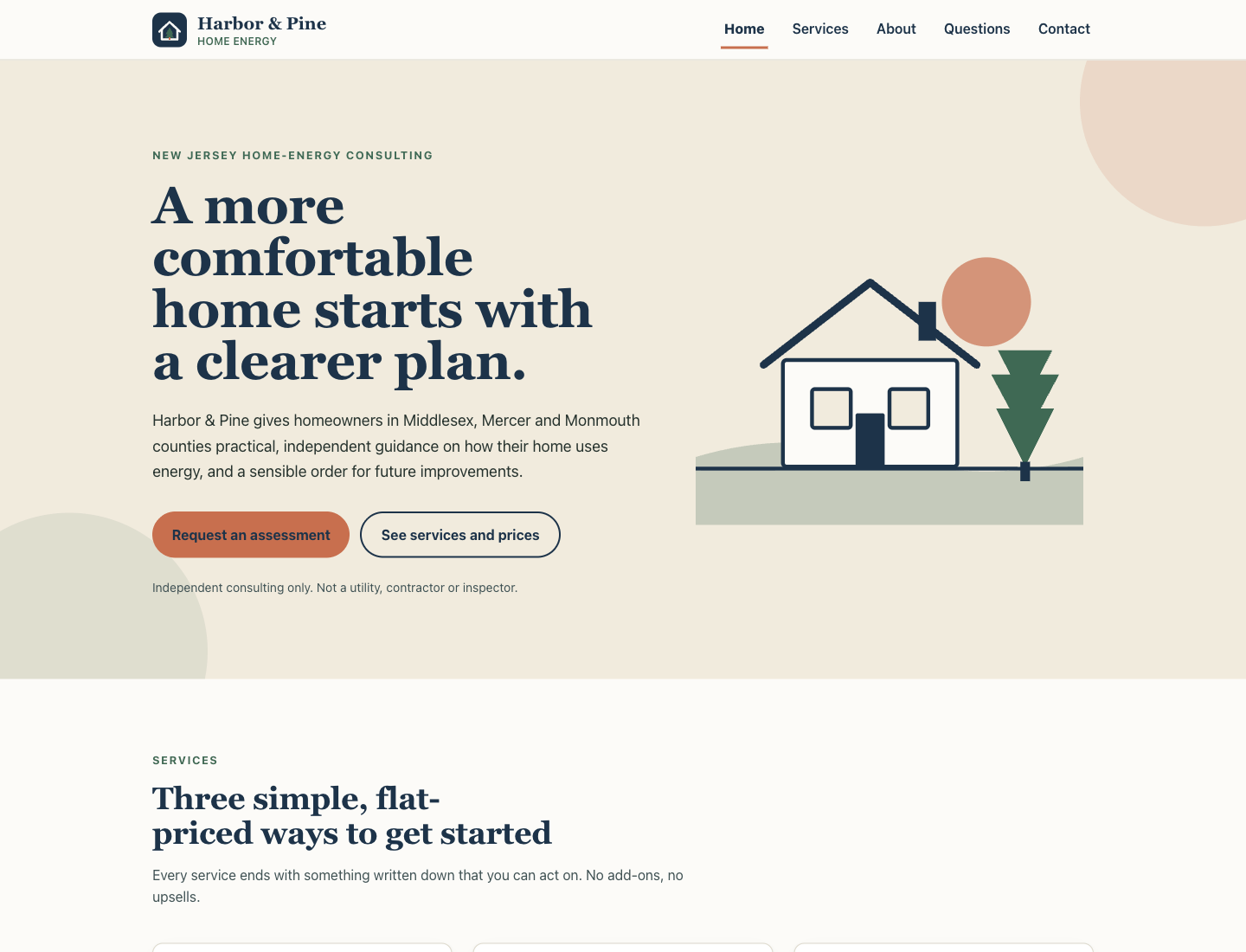 Lovable desktop homepage produced from the shared five-page website assignment