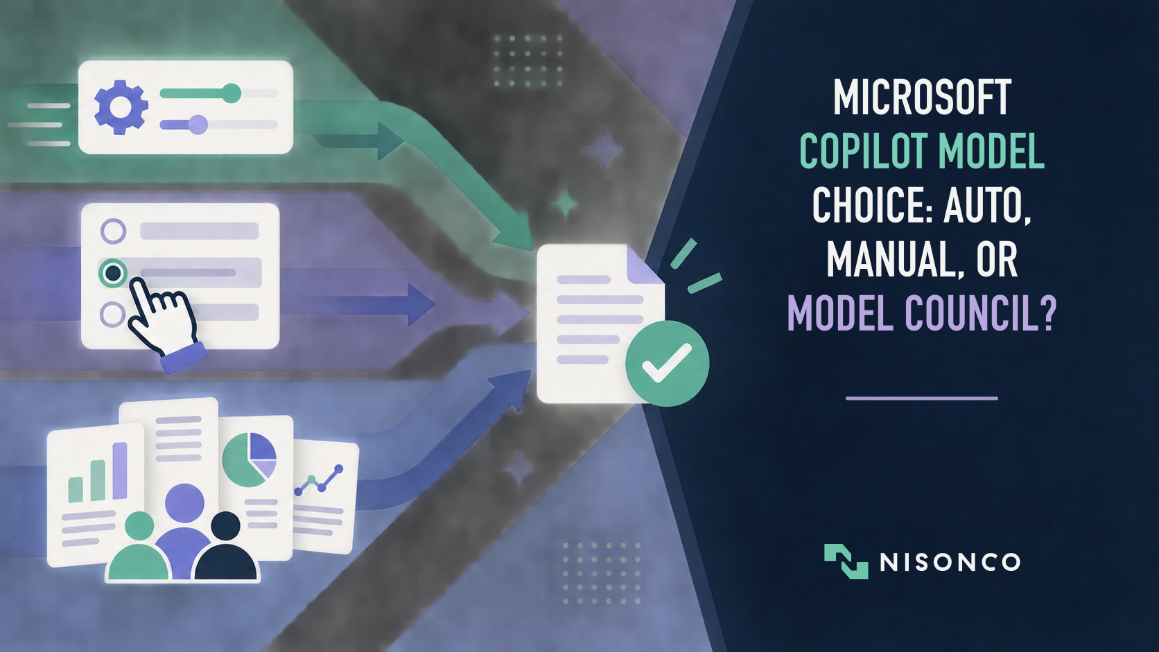 Microsoft Copilot routing choices leading to a reviewed decision