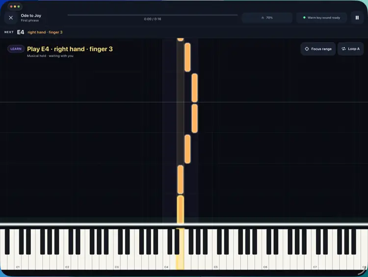 KeyDrop: Learn Piano App for iPad screenshot