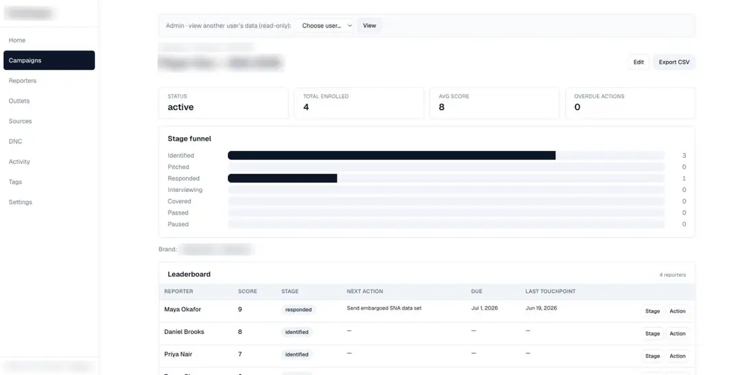Snow Melt: AI PR and Media Outreach Tool screenshot